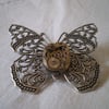 Steampunk Butterfly Clockwork Brooch