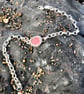 Rare Pink Sea Glass & Silver Bracelet - 1254 - Image 1
