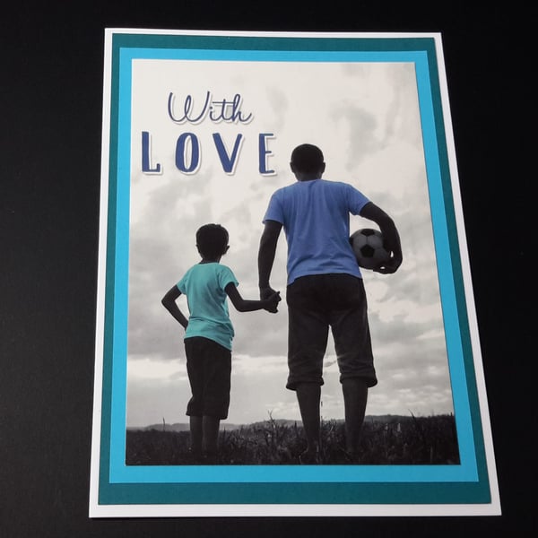 Fathers Day, Birthday, Any Occasion Greeting Card - Football With Love