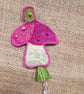 Fuchsia silk brooch  - Image 1