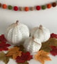 PUMPKINS .Set of 3. Autumn. White. Home decor. Halloween. - Image 1