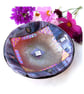 Cranberry Dichroic Glass Fused Bowl 13 x 2.5cm 065 Amethyst Purple Rim - Image 2