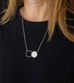 Perfectly imperfect recycled sterling silver wire & disk necklace  - Image 4