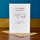 Second (2nd) Wedding Anniversary Milestone Card (Cotton)