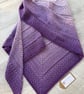 Ladies Triangle Scarf - Crochet Ladies Shawl - Ladies Wrap - Lilac and Purple - Image 2