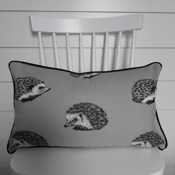 Hedgehog  Cushion  with Black  Piping