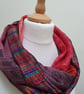 Sari silk double sided infinity scarf. Shades of burnt orange, burgundy, brown,  - Image 8