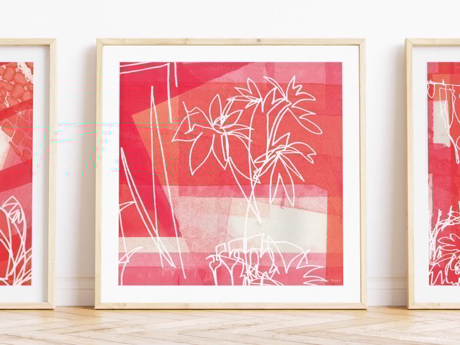 Garden Life 1 Square Art Print - Abstract Moments Collection