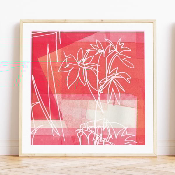 Garden Life 1 Square Art Print - Abstract Moments Collection