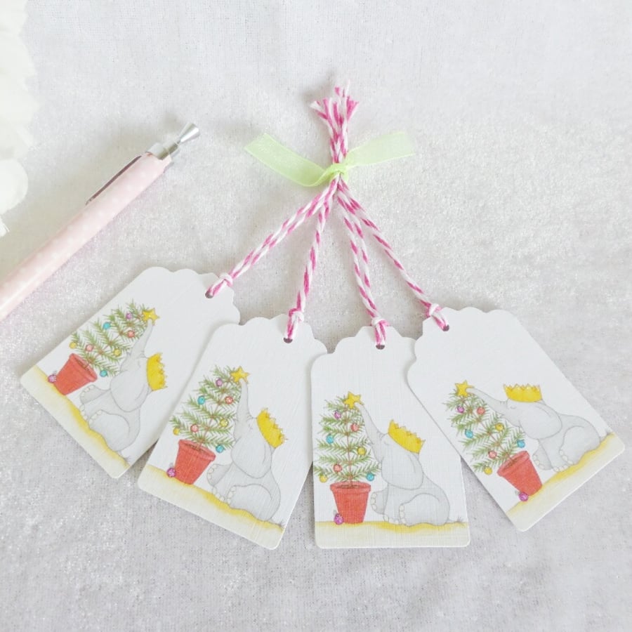 Christmas Tree Ellie Gift Tags - set of 4 tags