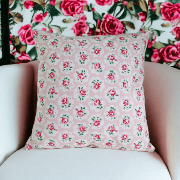 Provence Rose Floral Handmade Cushion 40 x 40 cm