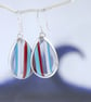 Californian surfite earrings - pale blue and white