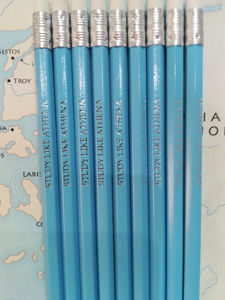 Study Like Athena HB Pencils, Pack 10 or 15, Back to School, Greek Mythology