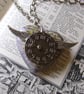 winged clock of my heart steampunk necklace - Image 2