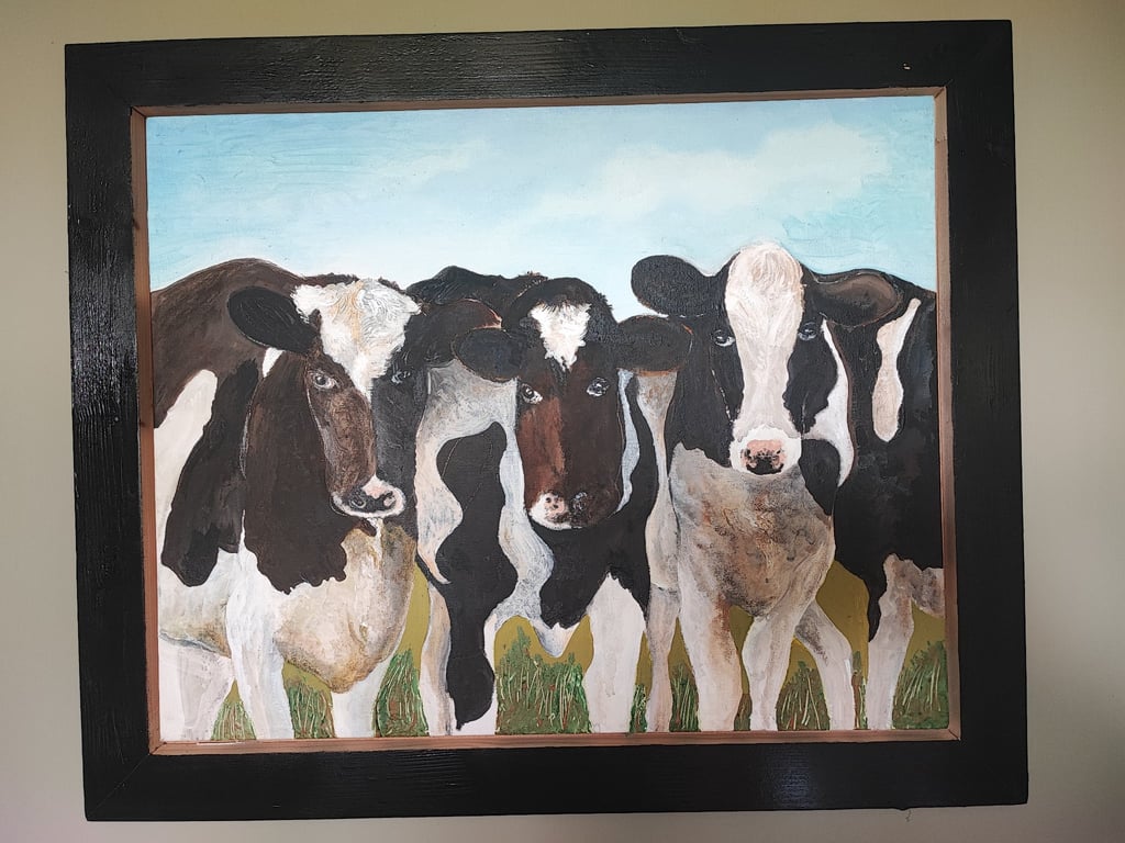 Acrylic Picture of Cows