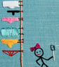 A funny embroidery wall hanging hoop, sailing themed selfie on a boat design fun - Image 7
