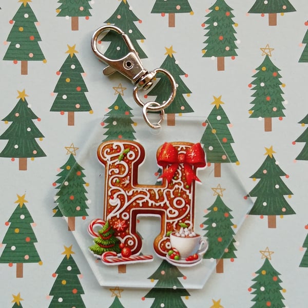 Acrylic Christmas keyring 