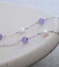 Dainty Purple Gemstone Bracelet, Freshwater Pearl & Lavender Aventurine - Image 3