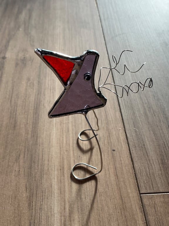 Stained glass freestanding bird 