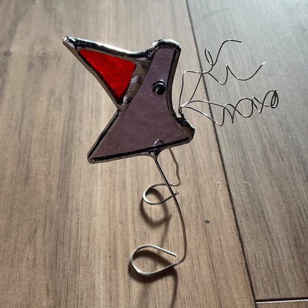 Stained glass freestanding bird 