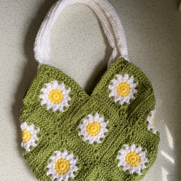 Crochet Daisy Tote bag