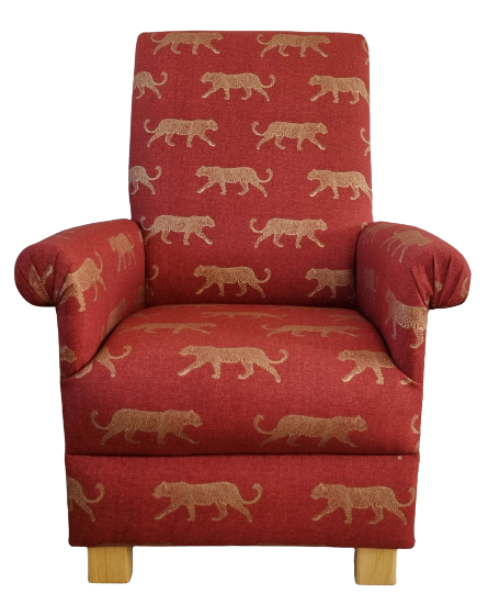 Burnt Orange Leopards Armchair Gold Adult Chair Accent Animals Safari Jungle
