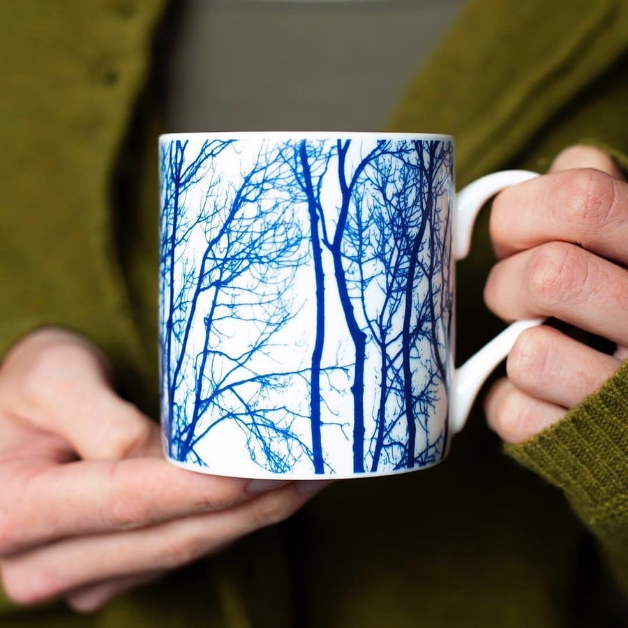Fine bone china mug, Tree Branch design, Coffee mug, Nature inspired gift