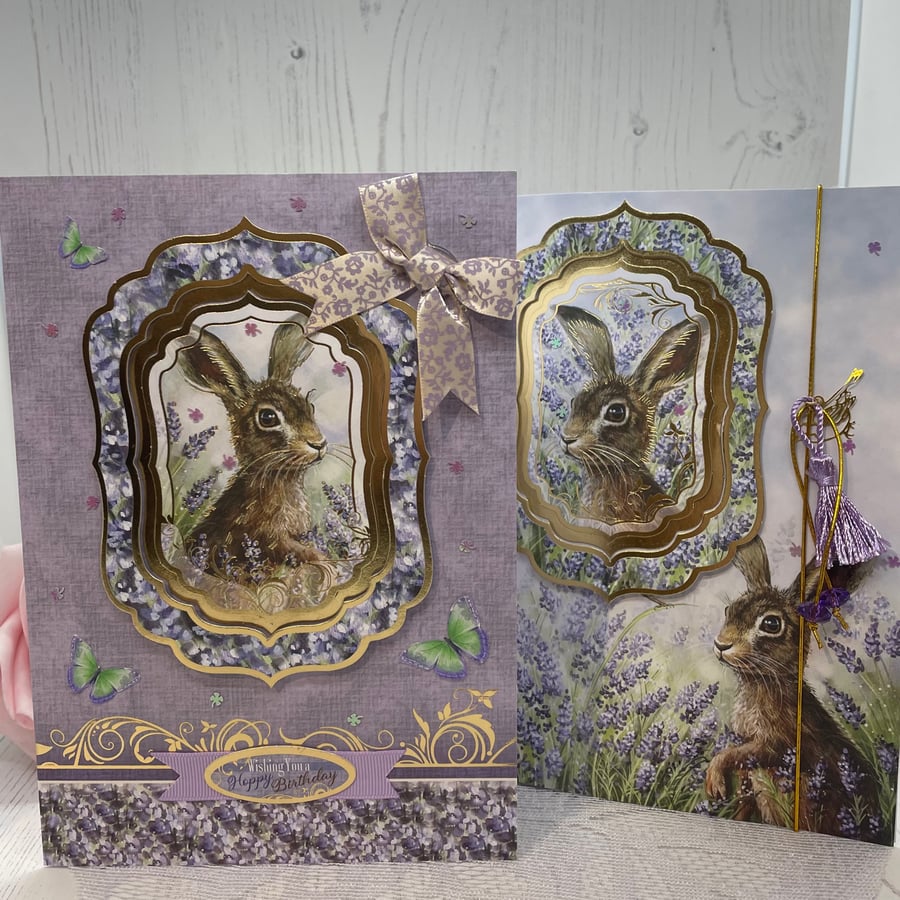 Hares in Lavender Greeting Card & Notebook   PB6