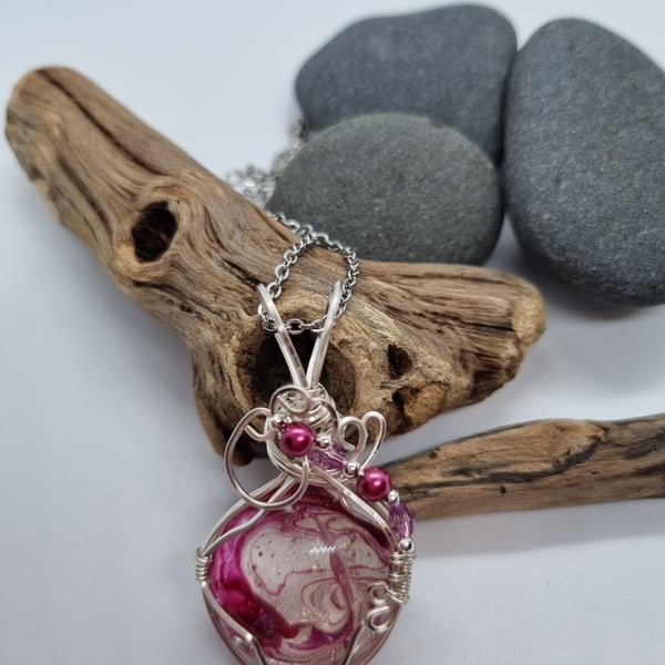 Raspberry Beret Pendant