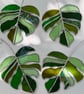 Stained Glass Swiss Cheese Plant Leaf Suncatchers - Handmade Hanging Decoration