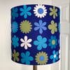 Retro Flower Blue Green HEIDI Genia Sapper 60s vintage fabric Lampshade option