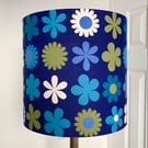 Retro Flower Blue Green HEIDI Genia Sapper 60s vintage fabric Lampshade option