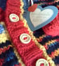 SALE Hand Knitted Designer Gender Nutral Striped Baby Cardigan 6-12 months size - Image 3