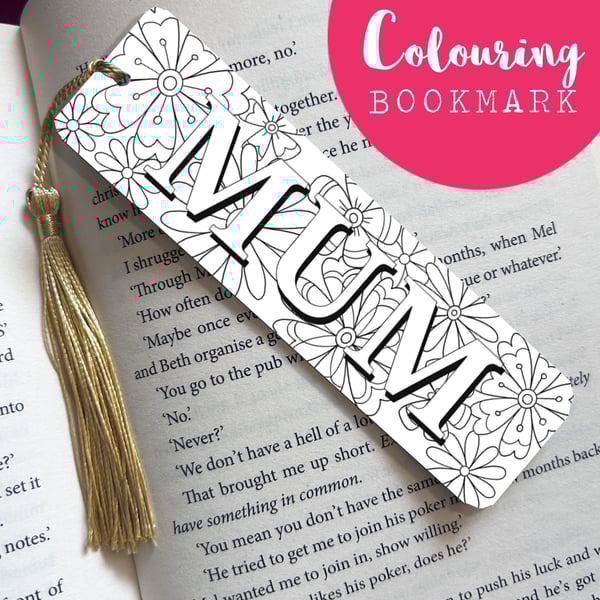 COLOURING Bookmark for - Mother's Day gift - Birthday Gift