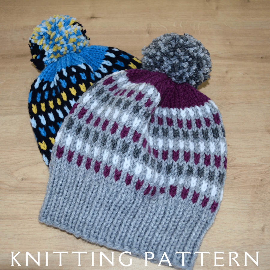 Bobble Hat Knitting Pattern The Skellig Bobble Hat PDF PATTERN ONLY