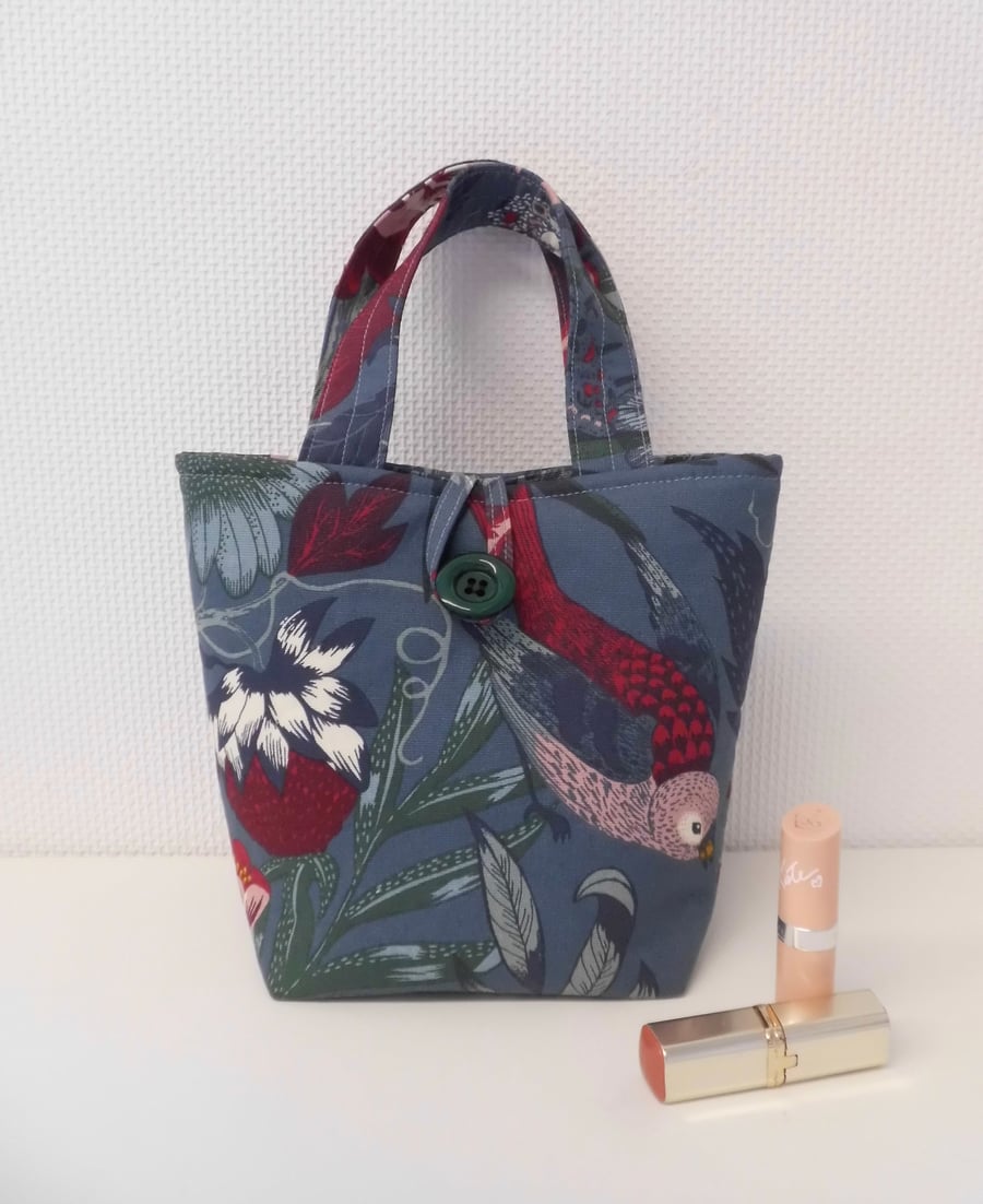 SOLD Fabric hand bag handbag contemporary floral 