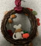 Wreath Decoration - White Mouse in Autumn design - Image 4