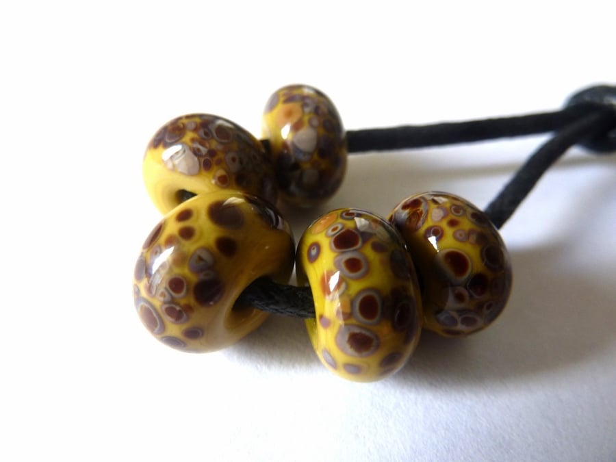 olive green lampwork beads
