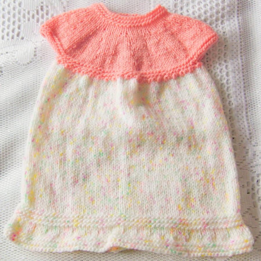 Baby's Sleeveless Dress, Hand Knitted Baby's Dress, Baby Shower Gift