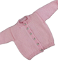 Baby girl cardigan hand knitted in pale pink 0 - 3 months  - Image 6