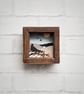 Winter Fields Picture, Miniature Diorama, Bird Picture, Winter Landscape