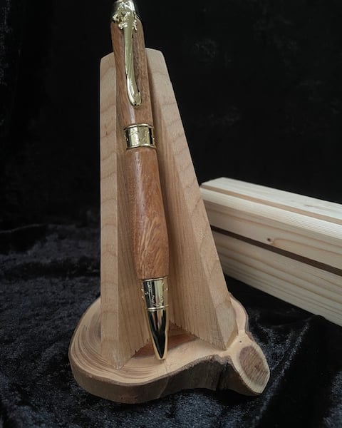 handturned ball pen with Horse theme