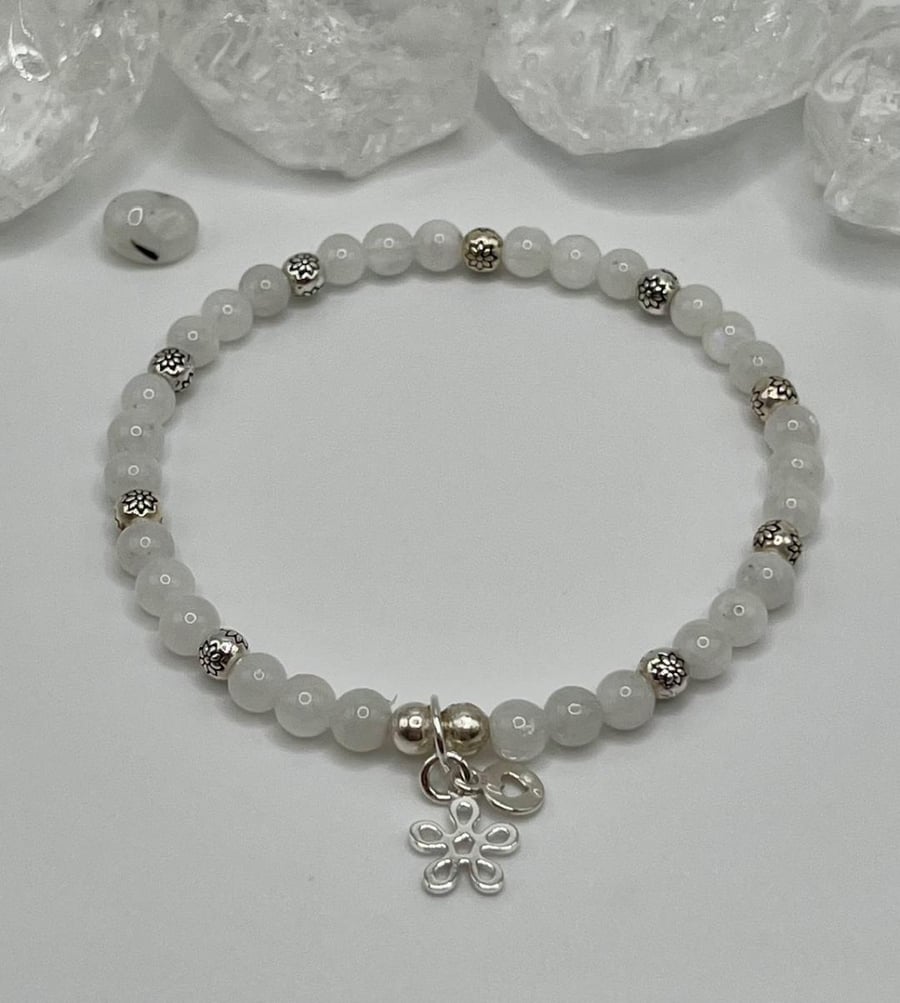 Moonstone Flower Bracelet