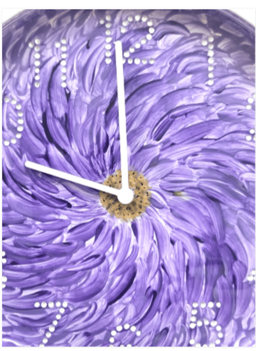 Hand Painted Customised Wall Clock Indoor 25 cm Silent Quartz Clock Gift Idea