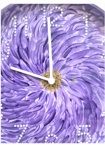 Hand Painted Customised Wall Clock Indoor 25 cm Silent Quartz Clock Gift Idea