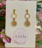 White Flower Dangle Earrings, Enamel Floral Charms, Handmade Jewellery - Image 4