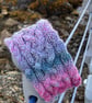 Hand knitted , lined, wool headband featuring Celtic knot pattern 