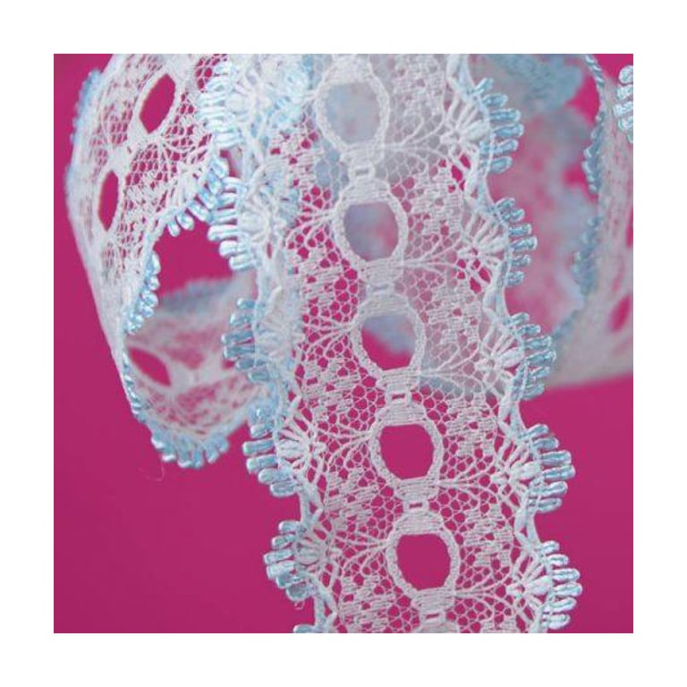 Blue Eyelet knitting knit in lace 35mm x 2 metres