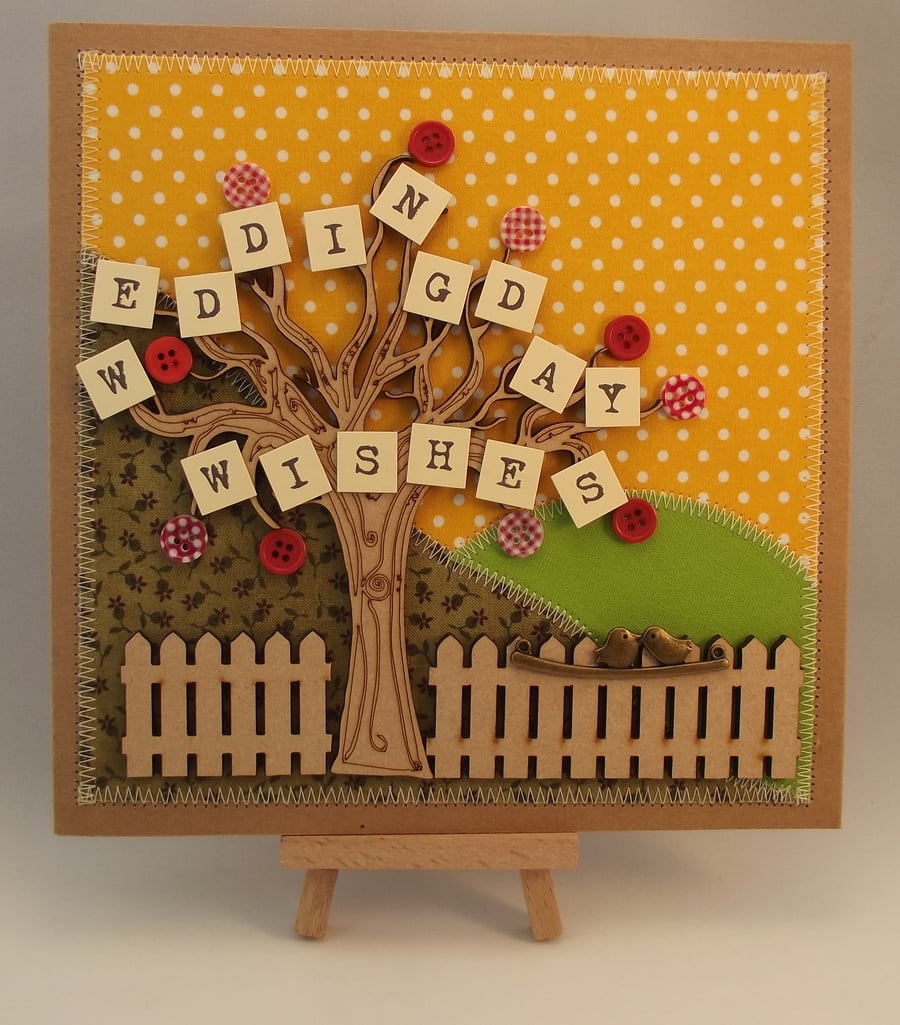  Wedding Day Wishes Fabric Card