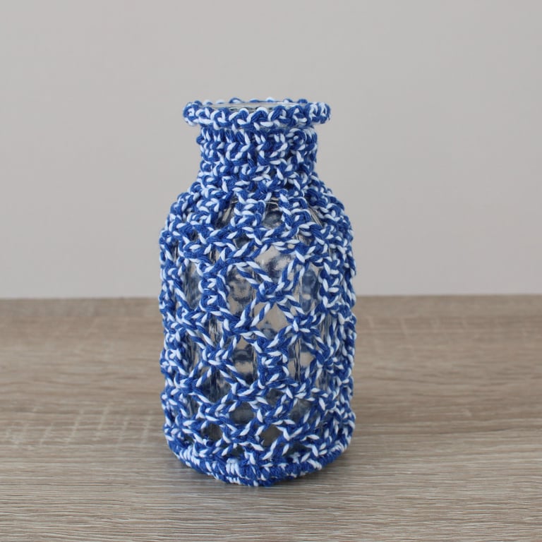 macrame vase,bud vase, small flora bottle
